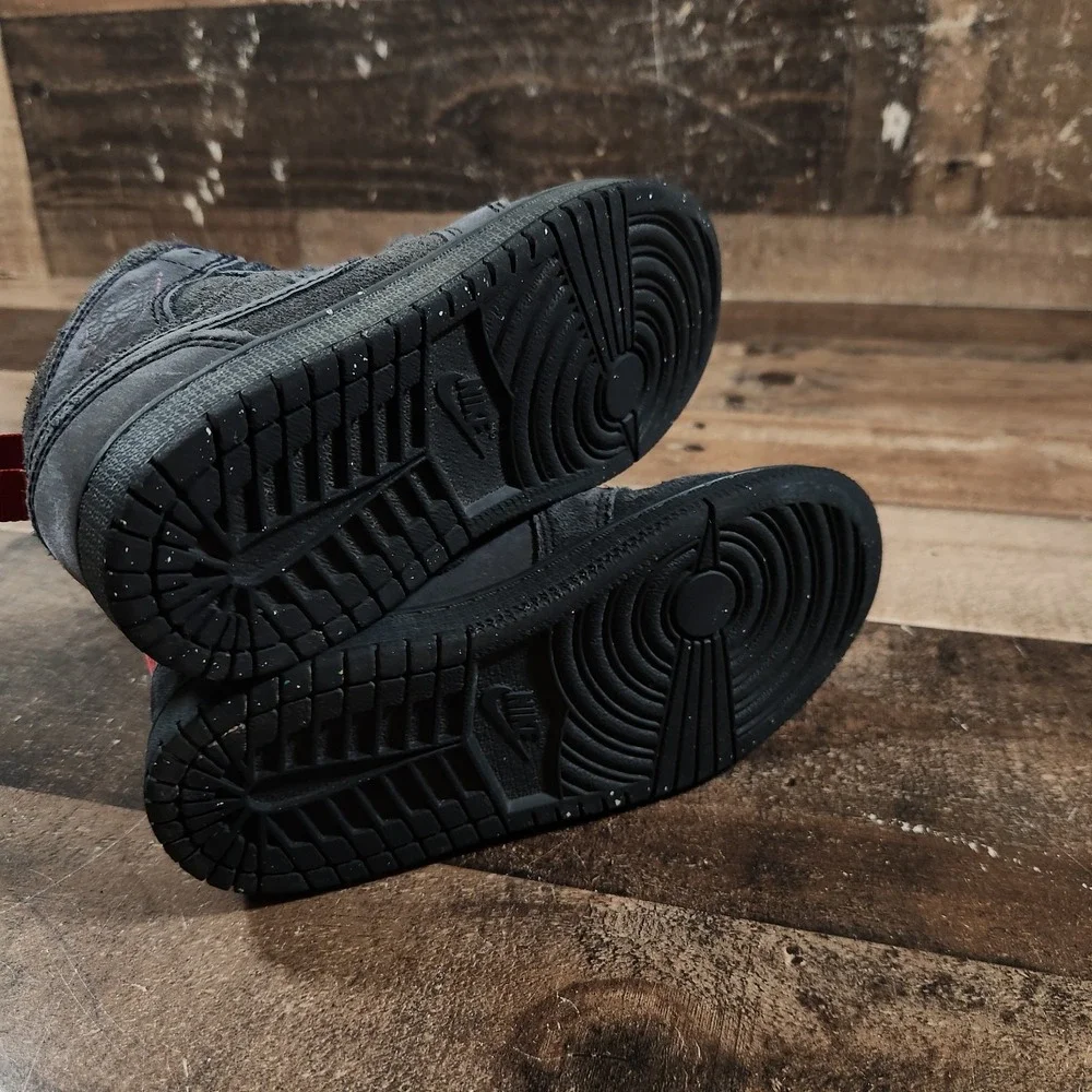 Air Jordan 1 Toddler 11C Black Mid SE Craft TD Dark Smoke Red FQ7754-001